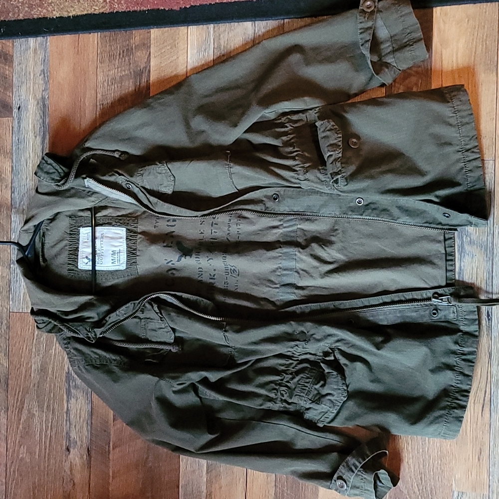 American Eagle Hooded Medium Olive Jacket